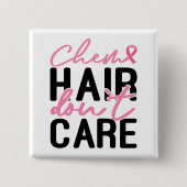 Borstkanker Bewustmaking Boterroze koolstofchemo Vierkante Button 5,1 Cm (Voorkant)