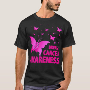 Borstkanker Bewustmaking Butterfly Pink Ribbon Hop T-shirt
