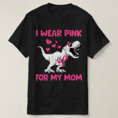 Borstkanker Bewustmaking Dinosaur Kind I Draag Roz T-shirt (Design voorkant)