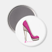 Borstkanker Bewustmaking Glitter Pearl Pump Magneet (Voorkant / Achterkant)