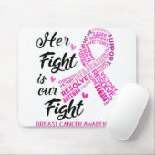 Borstkanker Bewustmaking Haar strijd is mijn strij Muismat (Met muis)