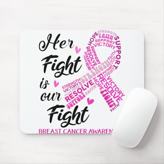 Borstkanker Bewustmaking Haar strijd is mijn strij Muismat (Met muis)