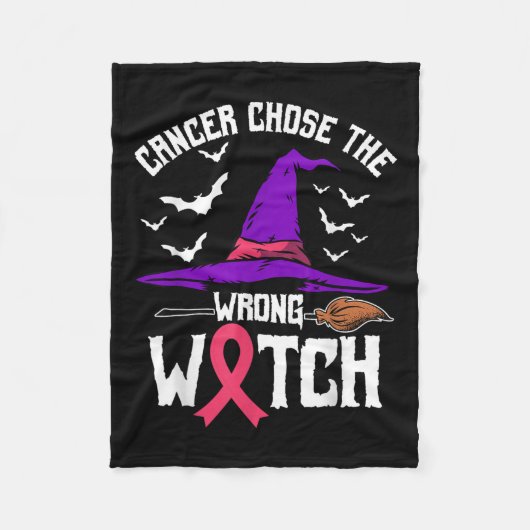 Borstkanker Bewustmaking Halloween Costume Pink Ri Fleece Deken (Voorkant)