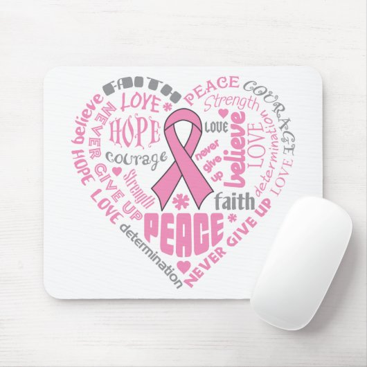 Borstkanker Bewustmaking Harde woorden Muismat (Met muis)