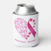 Borstkanker Bewustmaking Hartaandoeningen Roze lin Blikjeskoeler (Blikje Voorkant)