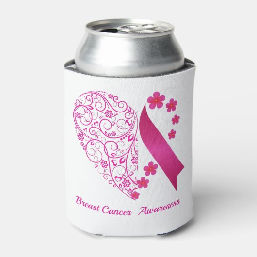 Borstkanker Bewustmaking Hartaandoeningen Roze lin Blikjeskoeler (Blikje Voorkant)