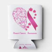 Borstkanker Bewustmaking Hartaandoeningen Roze lin Blikjeskoeler (Achterkant)