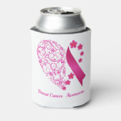 Borstkanker Bewustmaking Hartaandoeningen Roze lin Blikjeskoeler (Blikje Achterkant)