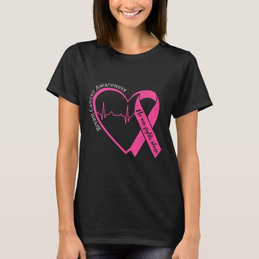 Borstkanker Bewustmaking Hartroze lintondersteunin T-shirt (Voorkant)