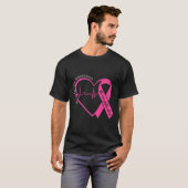 Borstkanker Bewustmaking Hartroze lintondersteunin T-shirt (Voorkant volledig)