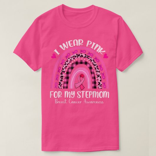 Borstkanker Bewustmaking ik roze voor mijn Stap Mo T-shirt (Design voorkant)