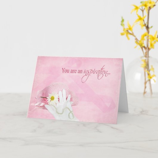 Borstkanker Bewustmaking Inspiratie Kaart (Gele Bloem)