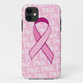 Borstkanker Bewustmaking iPhone cover - Roze lint (Achterkant)