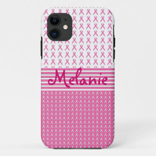 Borstkanker Bewustmaking iPhone Monogram Roze 11 Hoesje