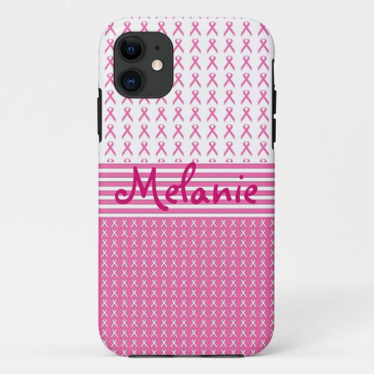 Borstkanker Bewustmaking iPhone Monogram Roze Case-Mate iPhone Case (Achterkant)
