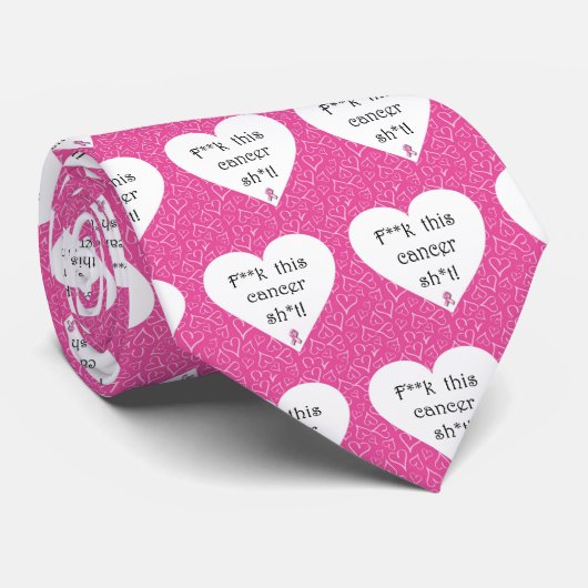 Borstkanker Bewustmaking - Kanker is Rude! Stropdas (Opgerold)