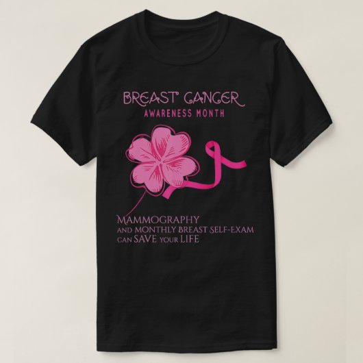 Borstkanker Bewustmaking Mammografie Self BreastEa T-shirt (Design voorkant)