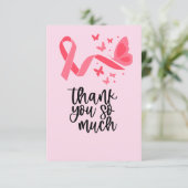 Borstkanker Bewustmaking met roze lint Bedankkaart (Staand voorkant)