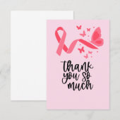 Borstkanker Bewustmaking met roze lint Bedankkaart (Voorkant / Achterkant)