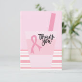 Borstkanker Bewustmaking met roze lint Bedankkaart (Staand voorkant)