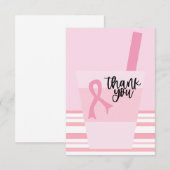 Borstkanker Bewustmaking met roze lint Bedankkaart (Voorkant / Achterkant)