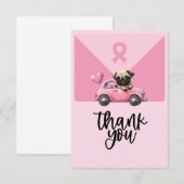 Borstkanker Bewustmaking met roze lint Bedankkaart (Voorkant / Achterkant)