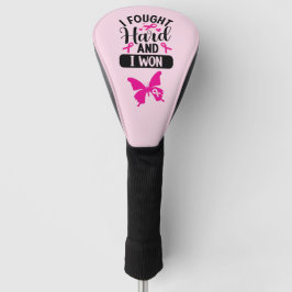 Borstkanker Bewustmaking met roze lint-Butterfly Golfheadcover