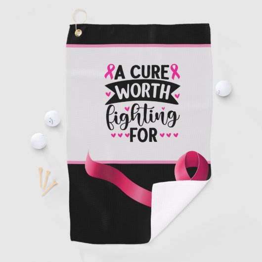 Borstkanker Bewustmaking met roze lint  Golfhanddoek (Insitu)