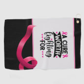 Borstkanker Bewustmaking met roze lint  Golfhanddoek (Horizontaal)