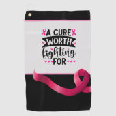 Borstkanker Bewustmaking met roze lint  Golfhanddoek (Voorkant)