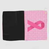 Borstkanker Bewustmaking met roze lint Golfhanddoek (Horizontaal)