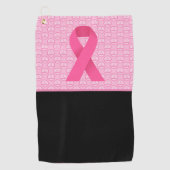 Borstkanker Bewustmaking met roze lint Golfhanddoek (Voorkant)