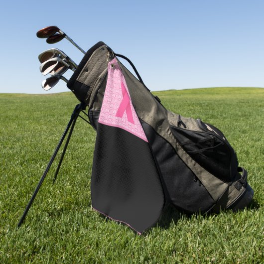 Borstkanker Bewustmaking met roze lint Golfhanddoek (Groen)
