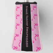 Borstkanker Bewustmaking met roze lint Golfheadcover (Draai 90)