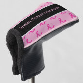 Borstkanker Bewustmaking met roze lint Golfheadcover (3/4 voorkant)