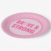 Borstkanker Bewustmaking met roze lint Papieren Bordje (Gekanteld)