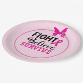 Borstkanker Bewustmaking met roze lint Papieren Bordje (Gekanteld)