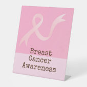 Borstkanker Bewustmaking met roze lint Reclamebord Met Voetstuk (Voorkant)