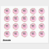 Borstkanker Bewustmaking met roze lint Ronde Sticker (Vel)