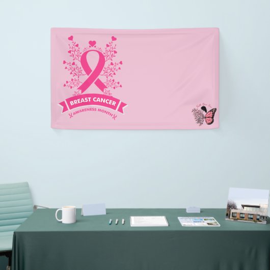 Borstkanker Bewustmaking met roze lint Spandoek (Beurs)