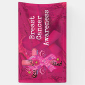 Borstkanker Bewustmaking met roze lint Spandoek (Verticaal)