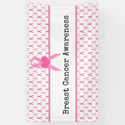 Borstkanker Bewustmaking met roze lint Spandoek (Verticaal)