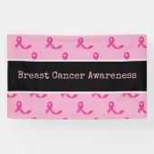 Borstkanker Bewustmaking met roze lint   Spandoek (Horizontaal)