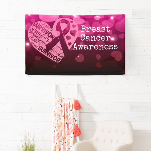 Borstkanker Bewustmaking met roze lintbanner Spandoek (Insitu)