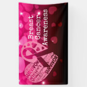 Borstkanker Bewustmaking met roze lintbanner Spandoek (Verticaal)