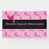 Borstkanker Bewustmaking met roze lintbanner Spandoek (Horizontaal)
