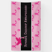 Borstkanker Bewustmaking met roze lintbanner Spandoek (Verticaal)