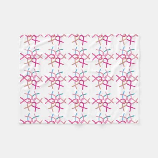 Borstkanker Bewustmaking Ribbons Chemo Blanket Fleece Deken (Voorkant (Horizontaal))