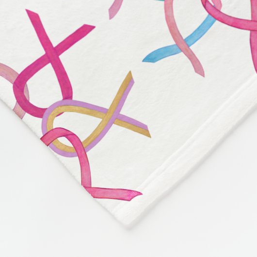 Borstkanker Bewustmaking Ribbons Chemo Blanket Fleece Deken (Hoek)