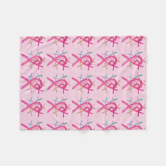 Borstkanker Bewustmaking Ribbons Fleece Blankets (Voorkant (Horizontaal))